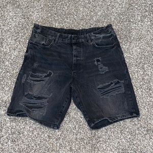 Black Jean Shorts